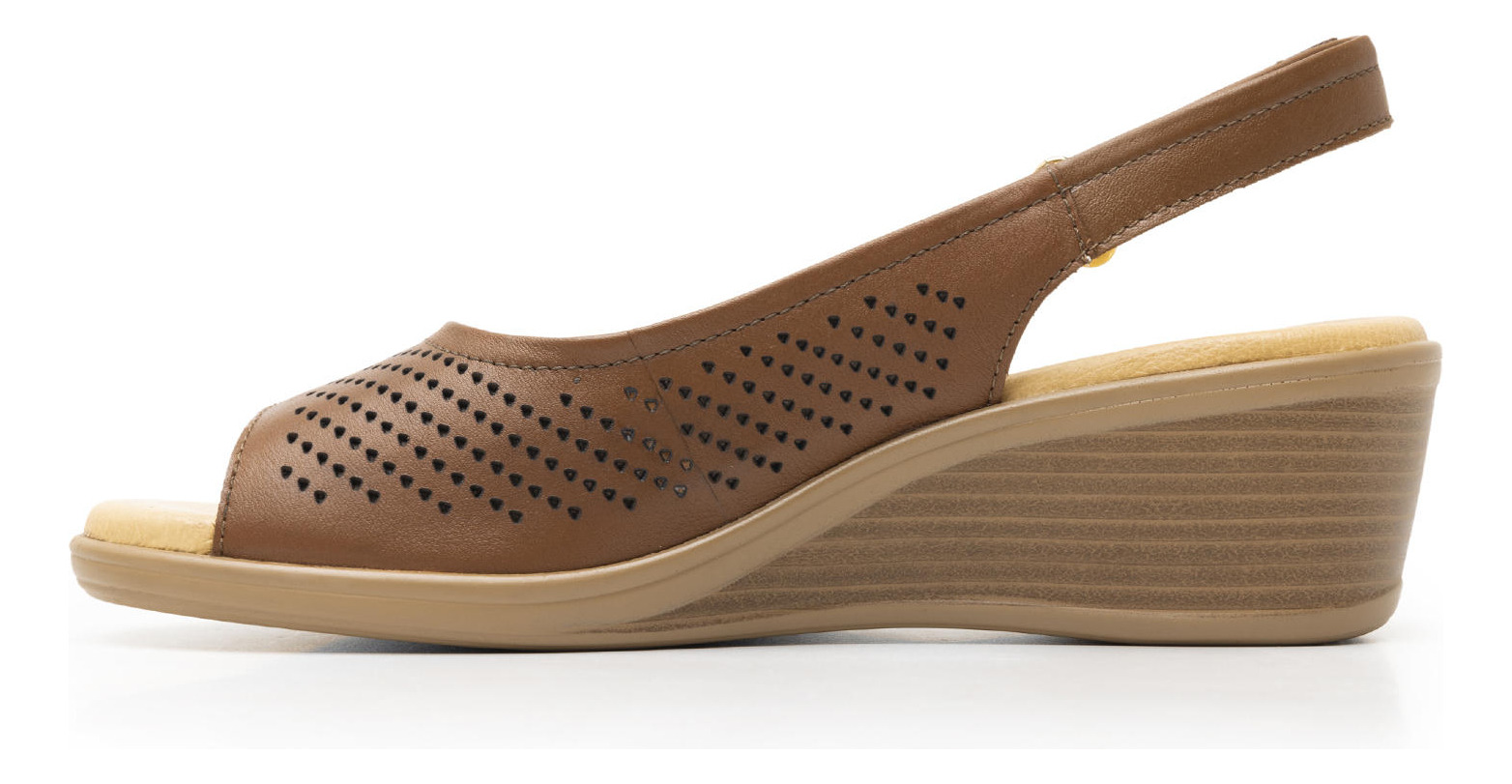 SANDALIAS MUJER FLEXI CUERO CAFÉ ZURA 123704 - 3