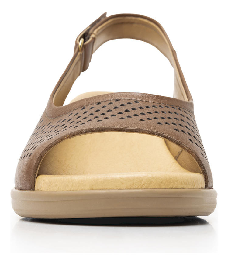 SANDALIAS MUJER FLEXI CUERO CAFÉ ZURA 123704 - 4