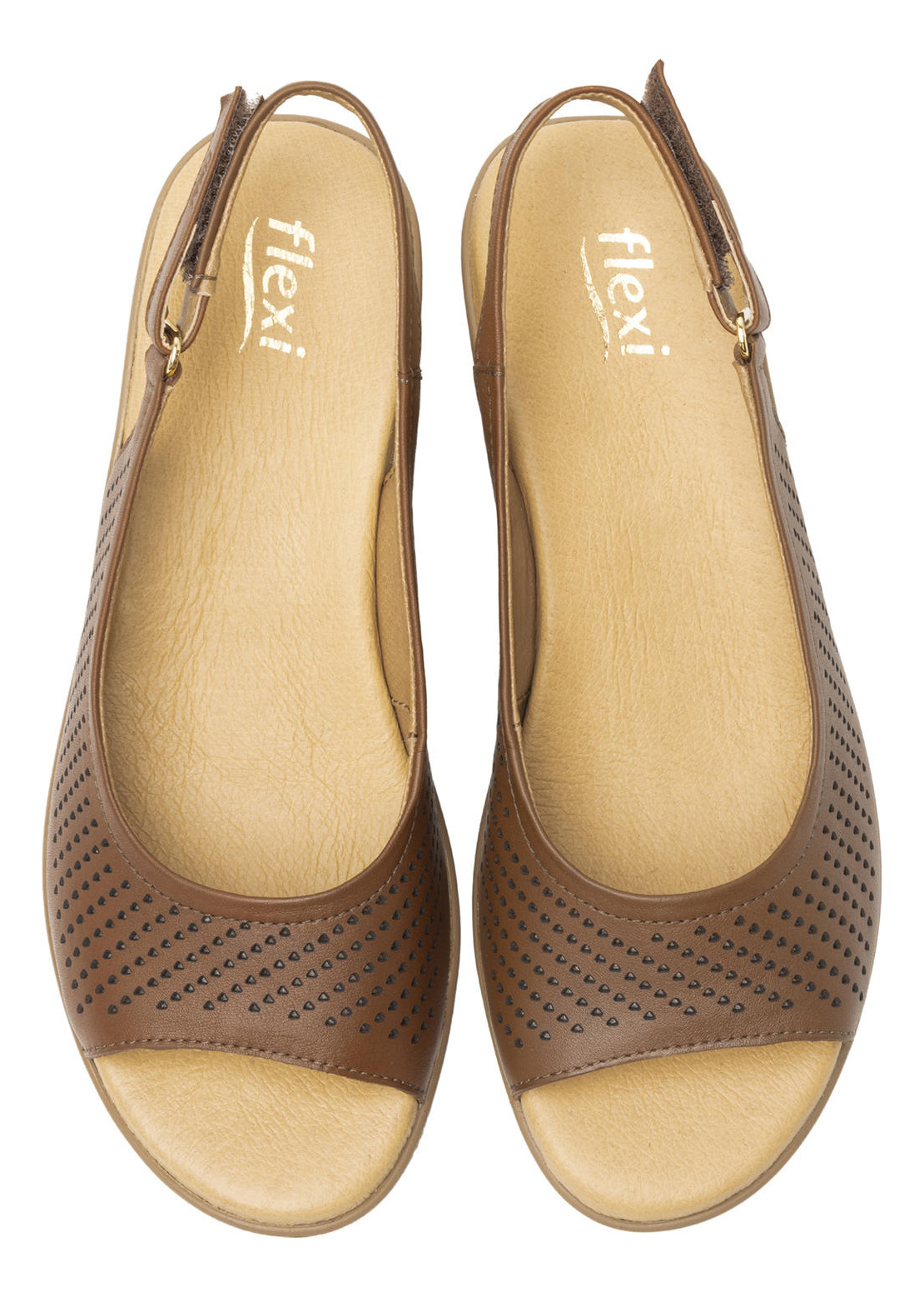 SANDALIAS MUJER FLEXI CUERO CAFÉ ZURA 123704 - 6