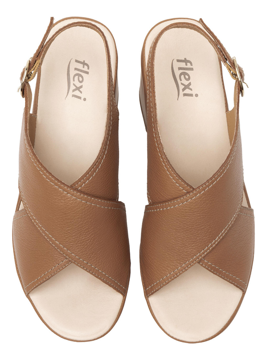 SANDALIAS MUJER FLEXI CUERO CAFÉ BIRGIT 122701 - 7