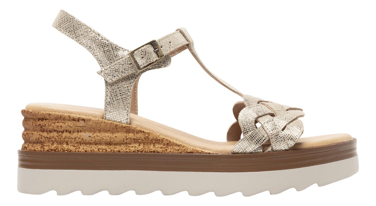 SANDALIAS MUJER FLEXI CUERO DORADO MANAUS 127703 - 1