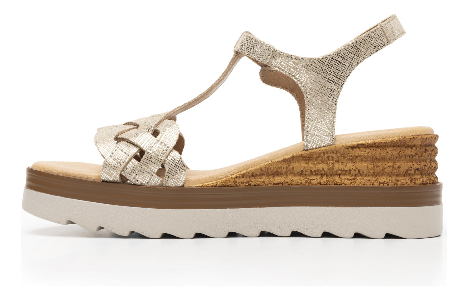 SANDALIAS MUJER FLEXI CUERO DORADO MANAUS 127703 - 3