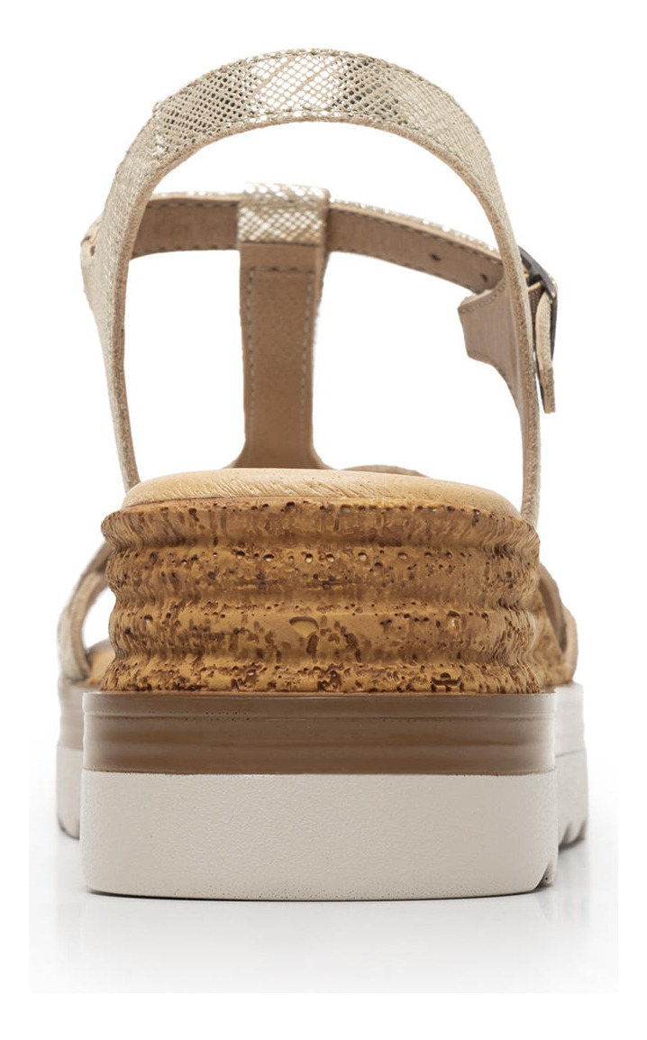 SANDALIAS MUJER FLEXI CUERO DORADO MANAUS 127703 - 5
