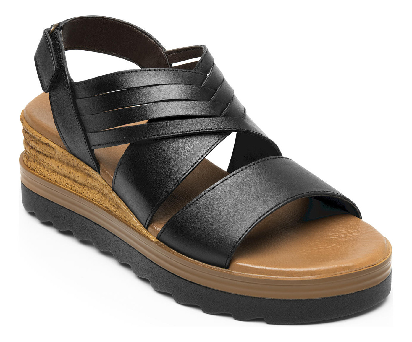SANDALIAS MUJER FLEXI CUERO NEGRO MANAUS 127702 - 2