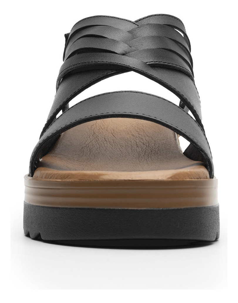 SANDALIAS MUJER FLEXI CUERO NEGRO MANAUS 127702 - 5