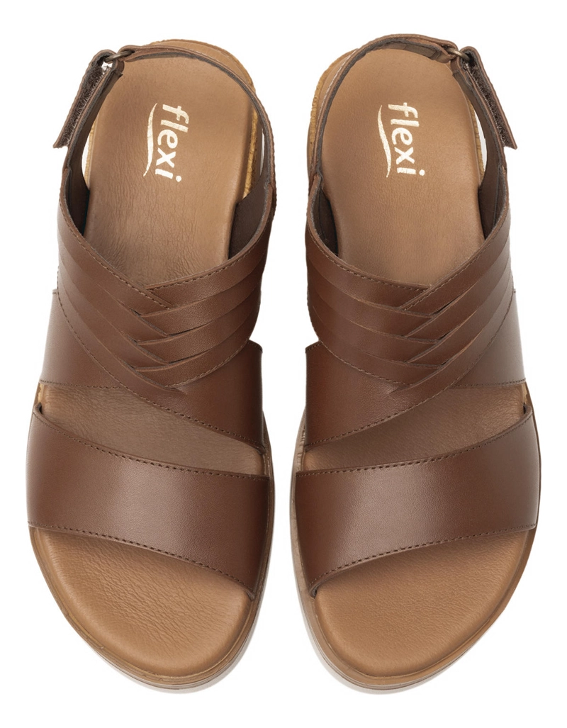 SANDALIAS MUJER FLEXI CUERO CAFÉ MANAUS 127702 - 7
