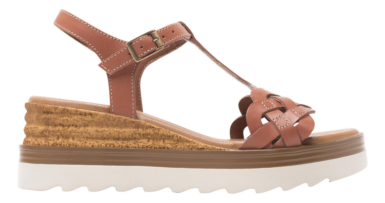 SANDALIAS MUJER FLEXI CUERO ROSA TERRACOTA MANAUS 127703 - 1