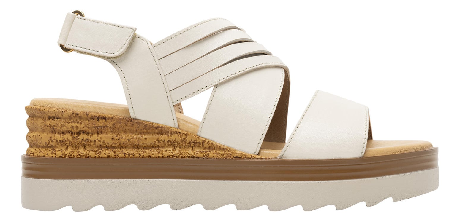 SANDALIAS MUJER FLEXI CUERO BLANCO ALGODÓN MANAUS 127702 - 1