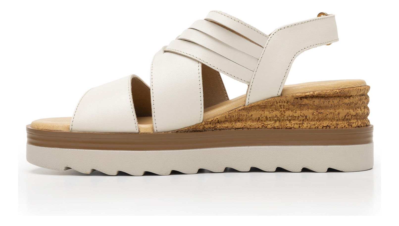 SANDALIAS MUJER FLEXI CUERO BLANCO ALGODÓN MANAUS 127702 - 3