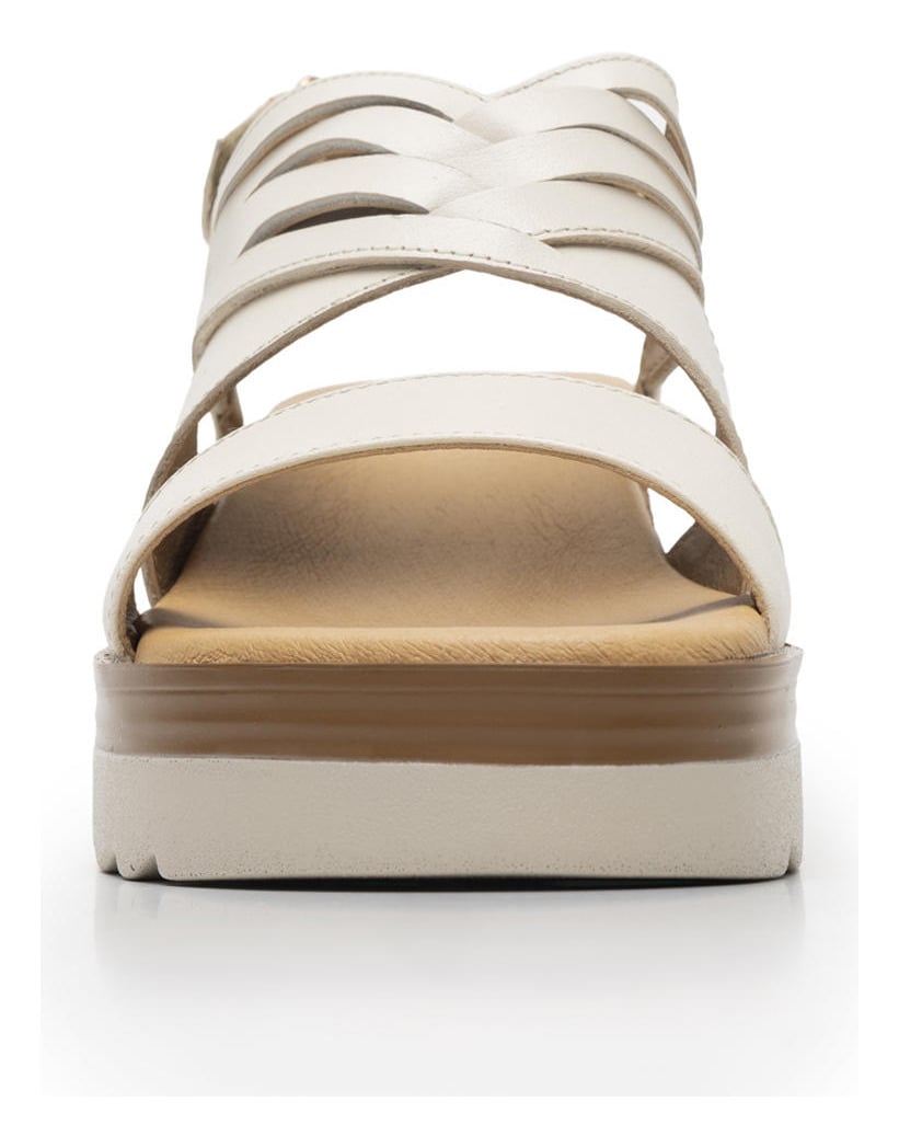 SANDALIAS MUJER FLEXI CUERO BLANCO ALGODÓN MANAUS 127702 - 4