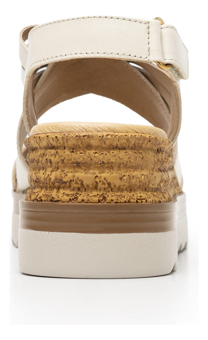 SANDALIAS MUJER FLEXI CUERO BLANCO ALGODÓN MANAUS 127702 - 5