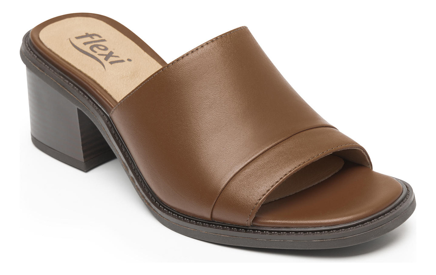 SANDALIAS MUJER FLEXI CUERO CAFÉ ITACARE 128403 - 2