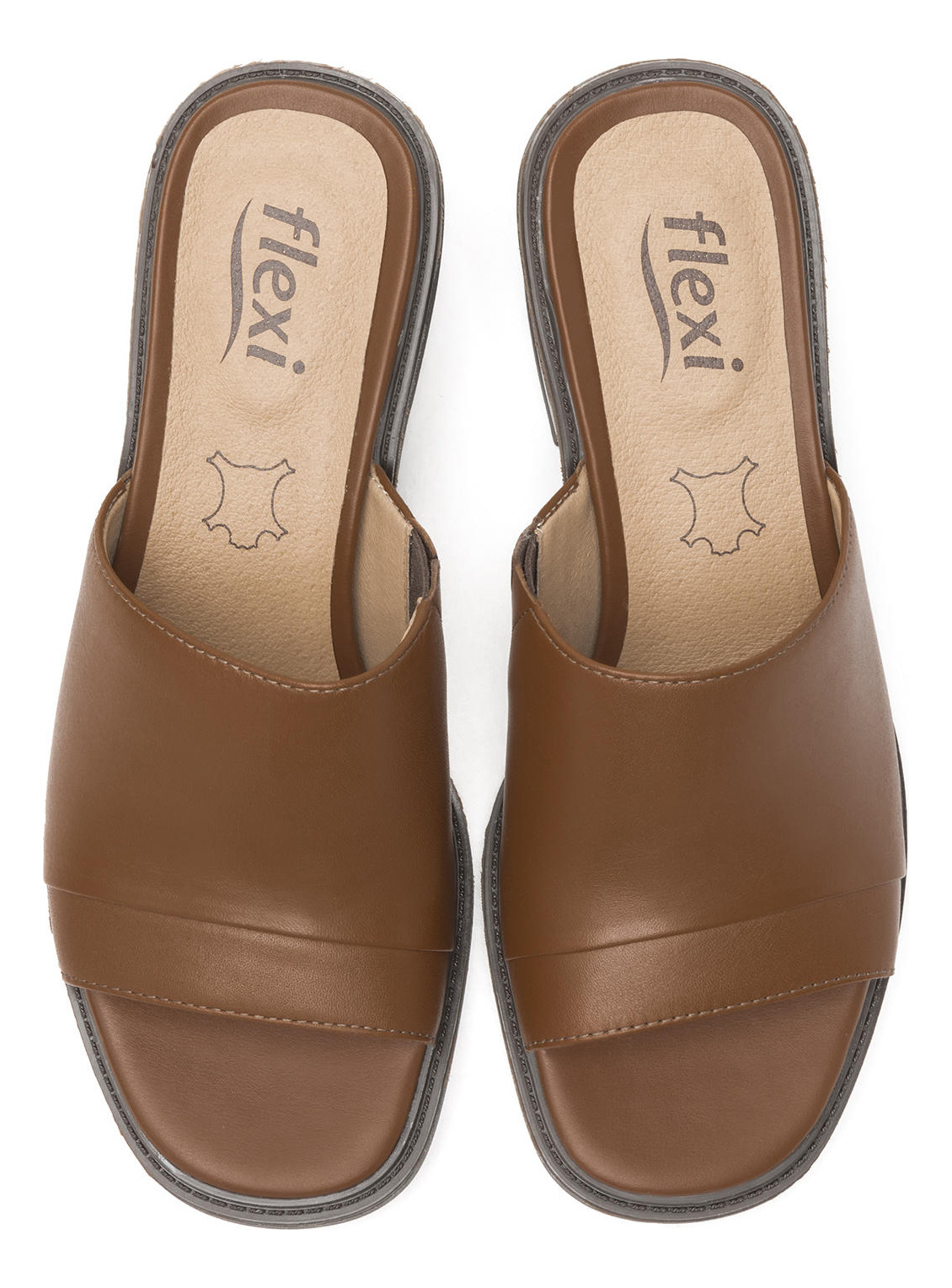 SANDALIAS MUJER FLEXI CUERO CAFÉ ITACARE 128403 - 6