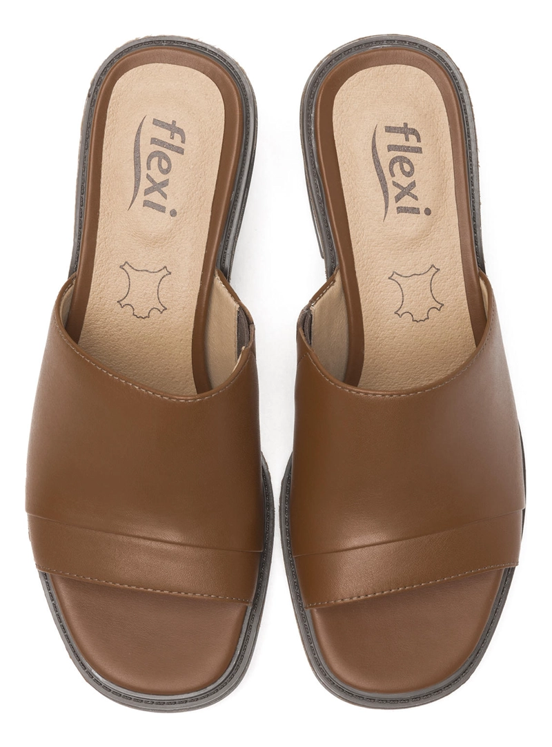 SANDALIAS MUJER FLEXI CUERO CAFÉ ITACARE 128403 - 6