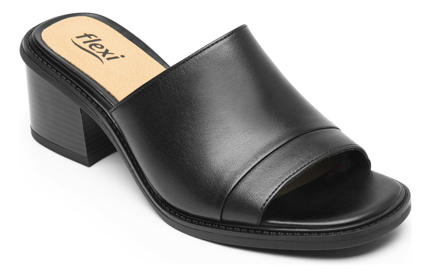 SANDALIAS MUJER FLEXI CUERO NEGRO ITACARE 128403 - 3
