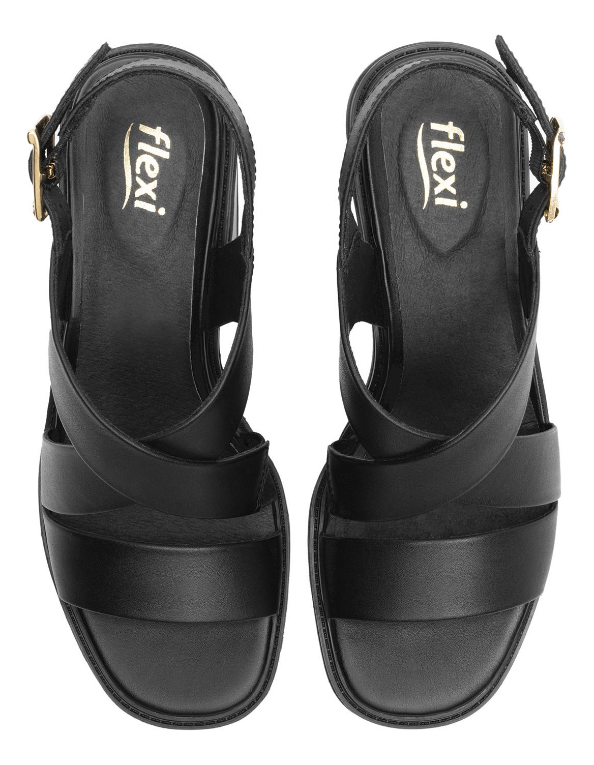 SANDALIAS MUJER FLEXI CUERO NEGRO ITACARE 128404 - 6