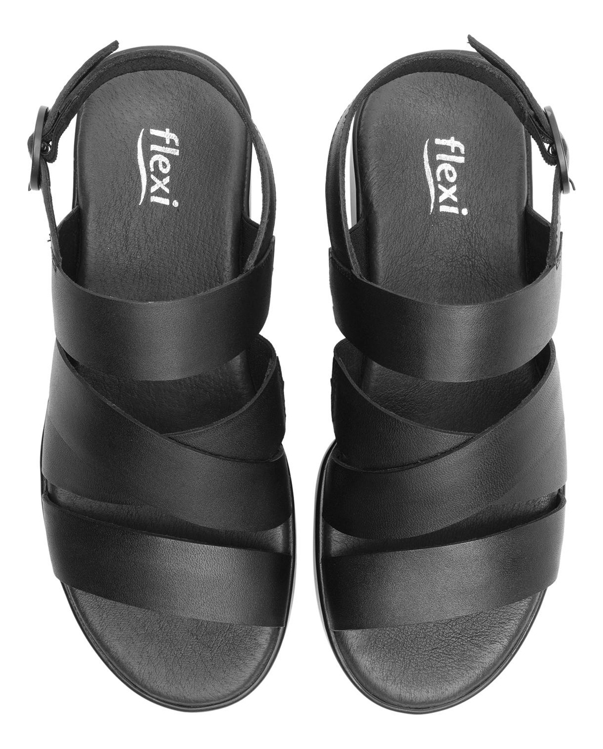 SANDALIAS MUJER FLEXI CUERO NEGRO OLINDA 127904 - 7