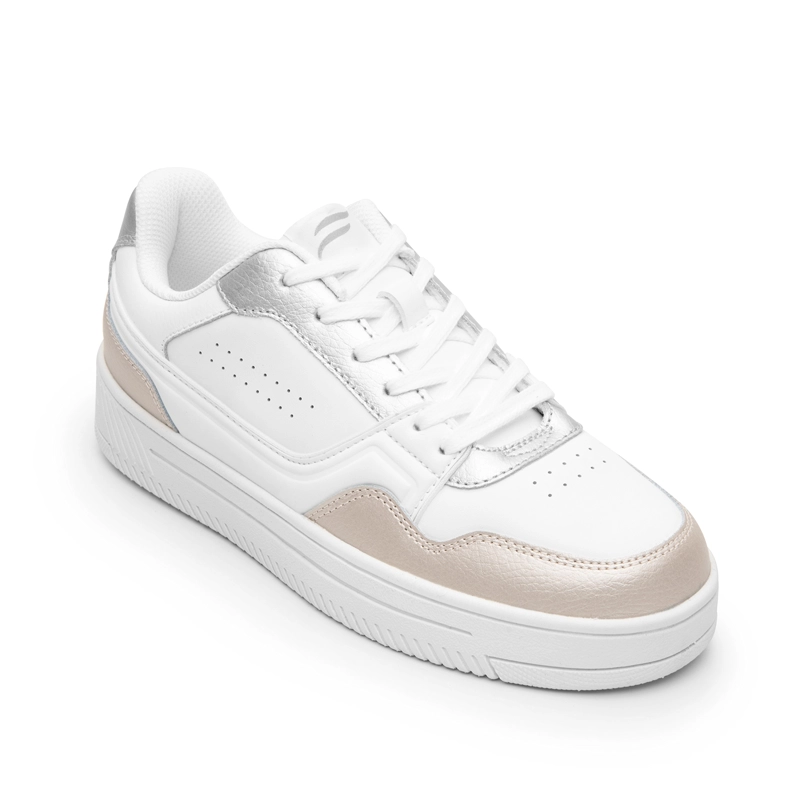 ZAPATILLA MUJER INNA 131601 BLANCA, PLATA Y BRONCE - 2
