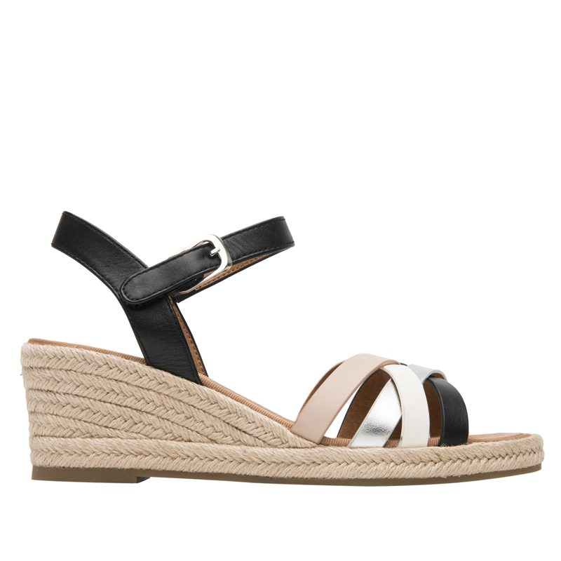 SANDALIA MUJER MERIDA 135402 NEGRO Y BLANCO - 1