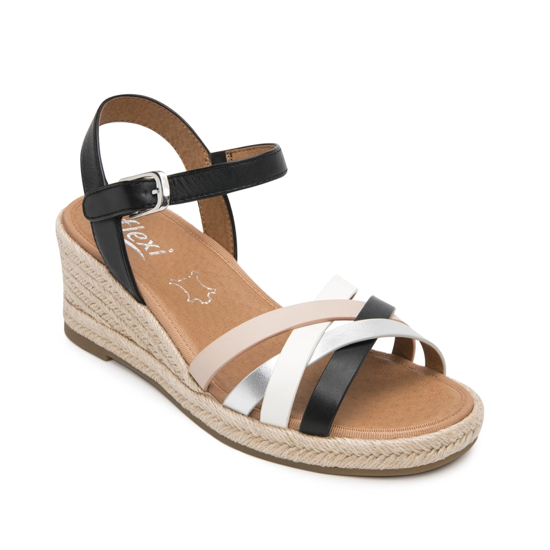 SANDALIA MUJER MERIDA 135402 NEGRO Y BLANCO - 2