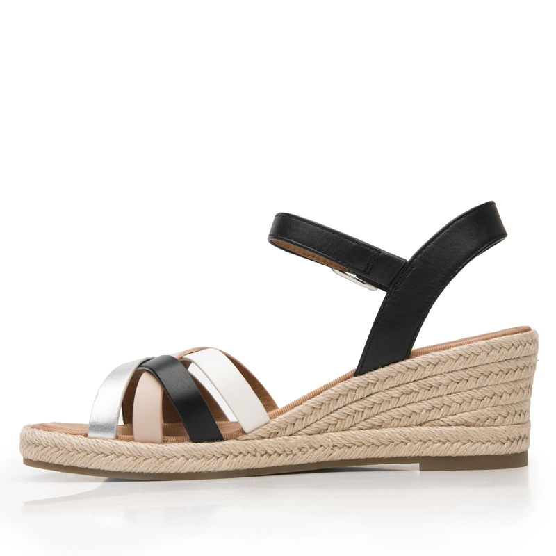 SANDALIA MUJER MERIDA 135402 NEGRO Y BLANCO - 4