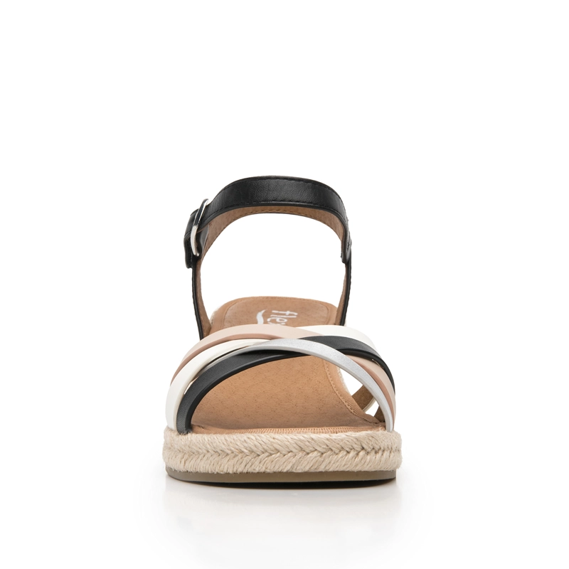 SANDALIA MUJER MERIDA 135402 NEGRO Y BLANCO - 5