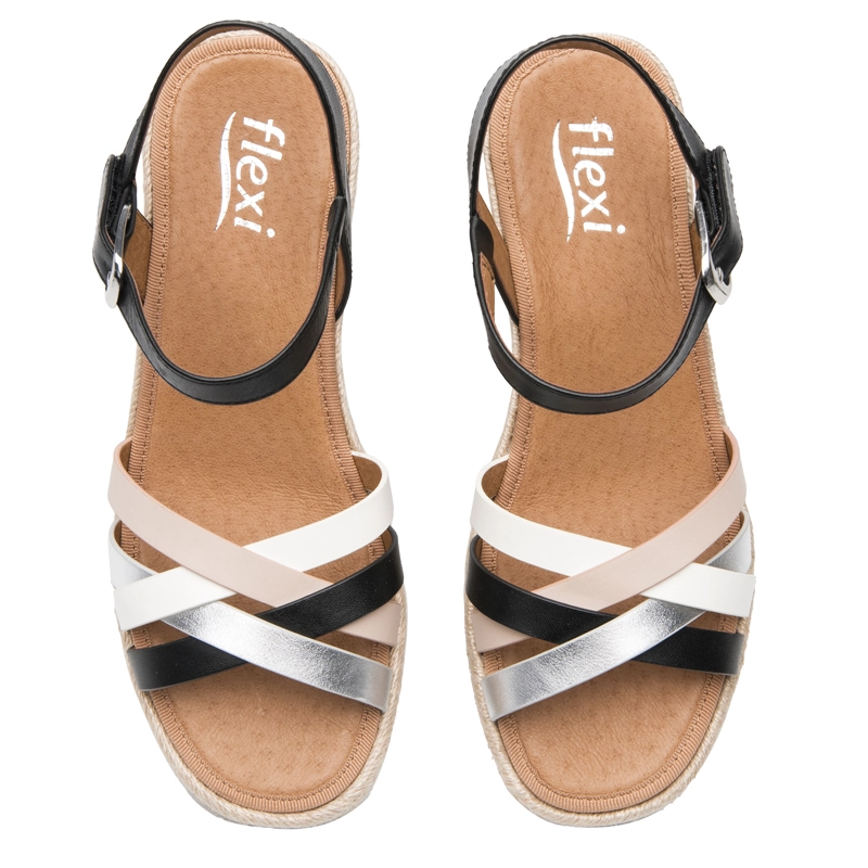 SANDALIA MUJER MERIDA 135402 NEGRO Y BLANCO - 7