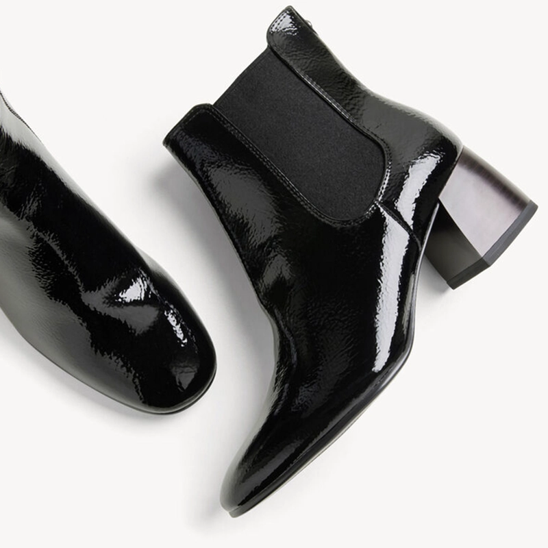 BOTIN MUJER 25327-45 NEGRO CHAROL - 3