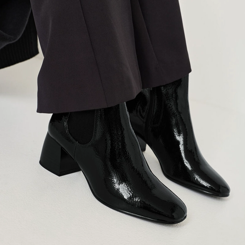 BOTIN MUJER 25327-45 NEGRO CHAROL - 4