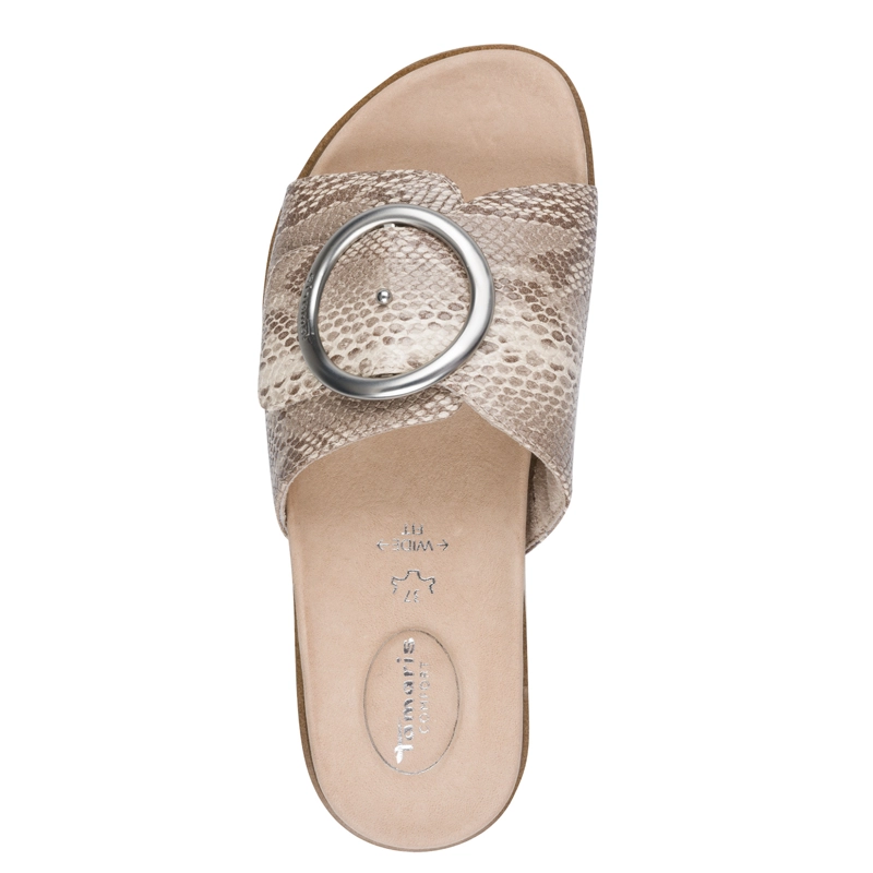 SANDALIA MUJER 87106-42 SERPIENTE BEIGE - 5
