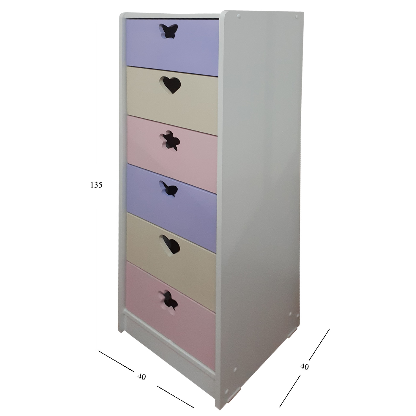 CAJONERA MUEBLES KIDS 6 CAJONES SLIM 135X40X40 - 3