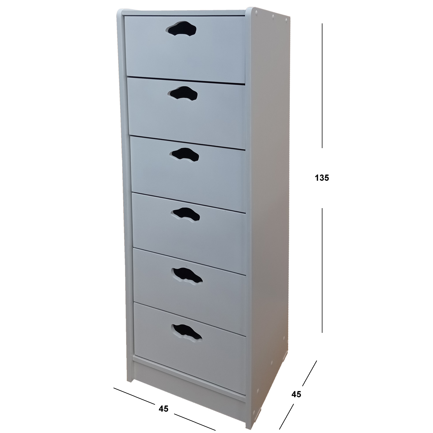 CAJONERA MUEBLES KIDS 6 CAJONES SLIM 135X40X40 - 3