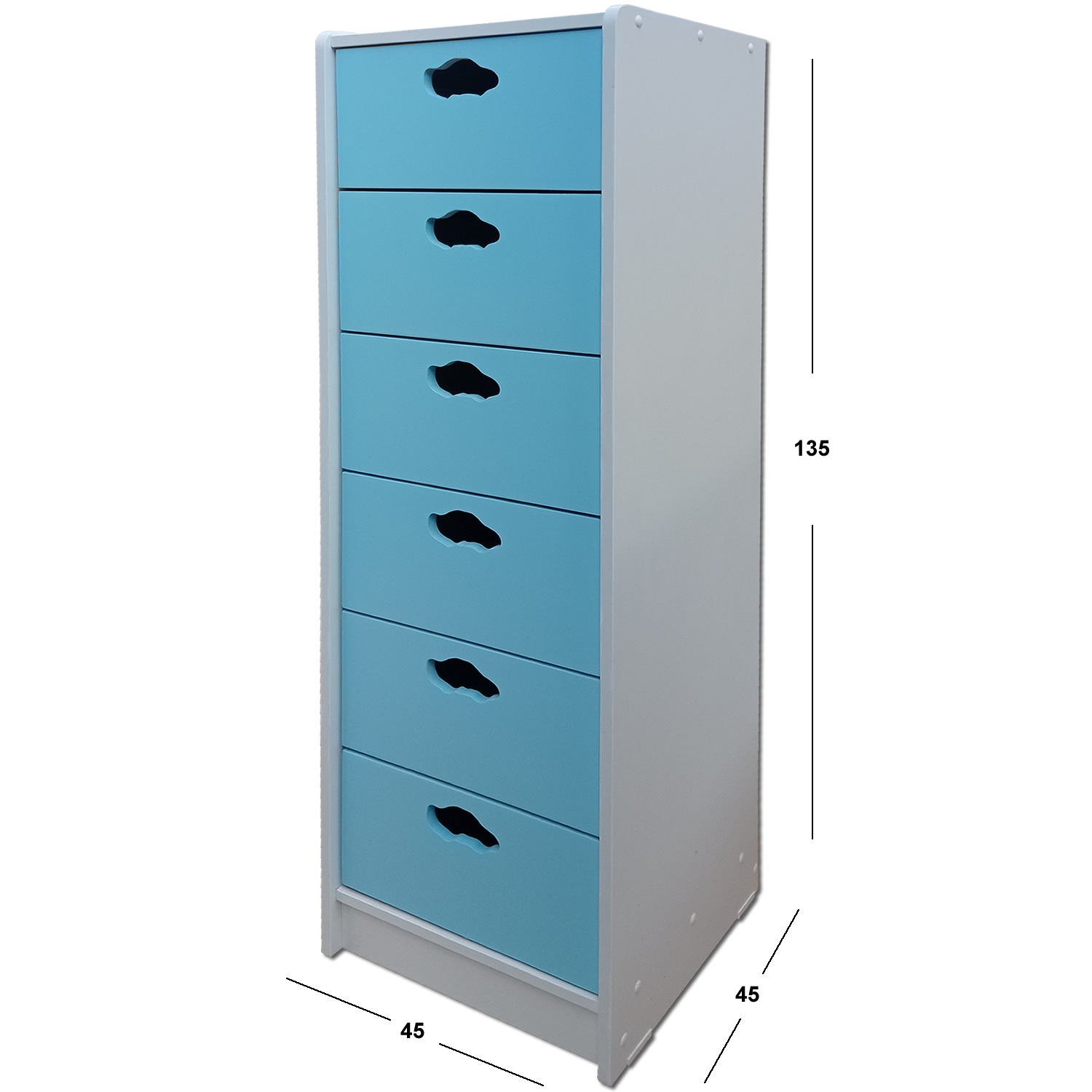 CAJONERA MUEBLES KIDS 6 CAJONES SLIM 135X40X40 - 3