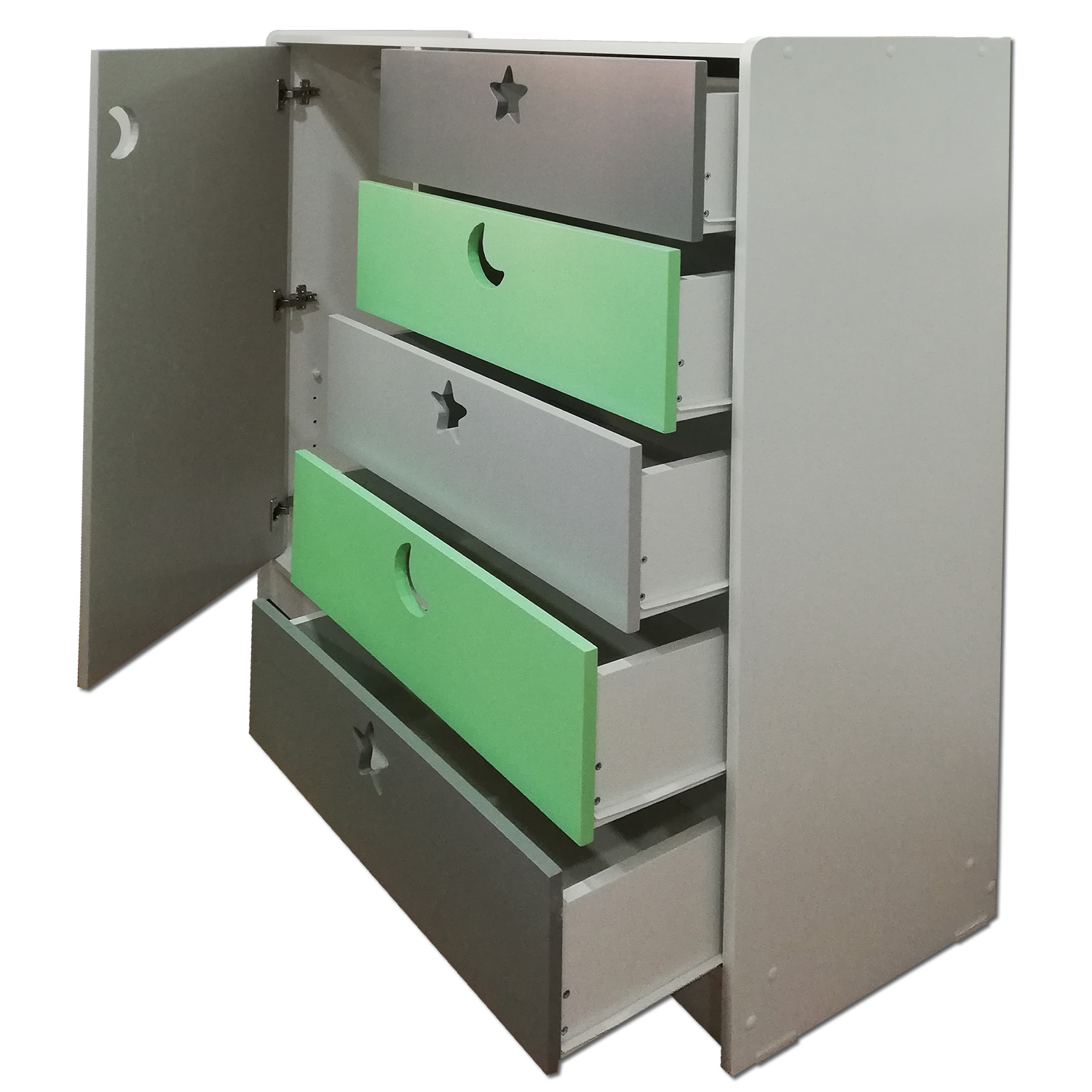 MINI CLÓSET MUEBLES KIDS VERDE GRIS 115X120X40 CM - 3
