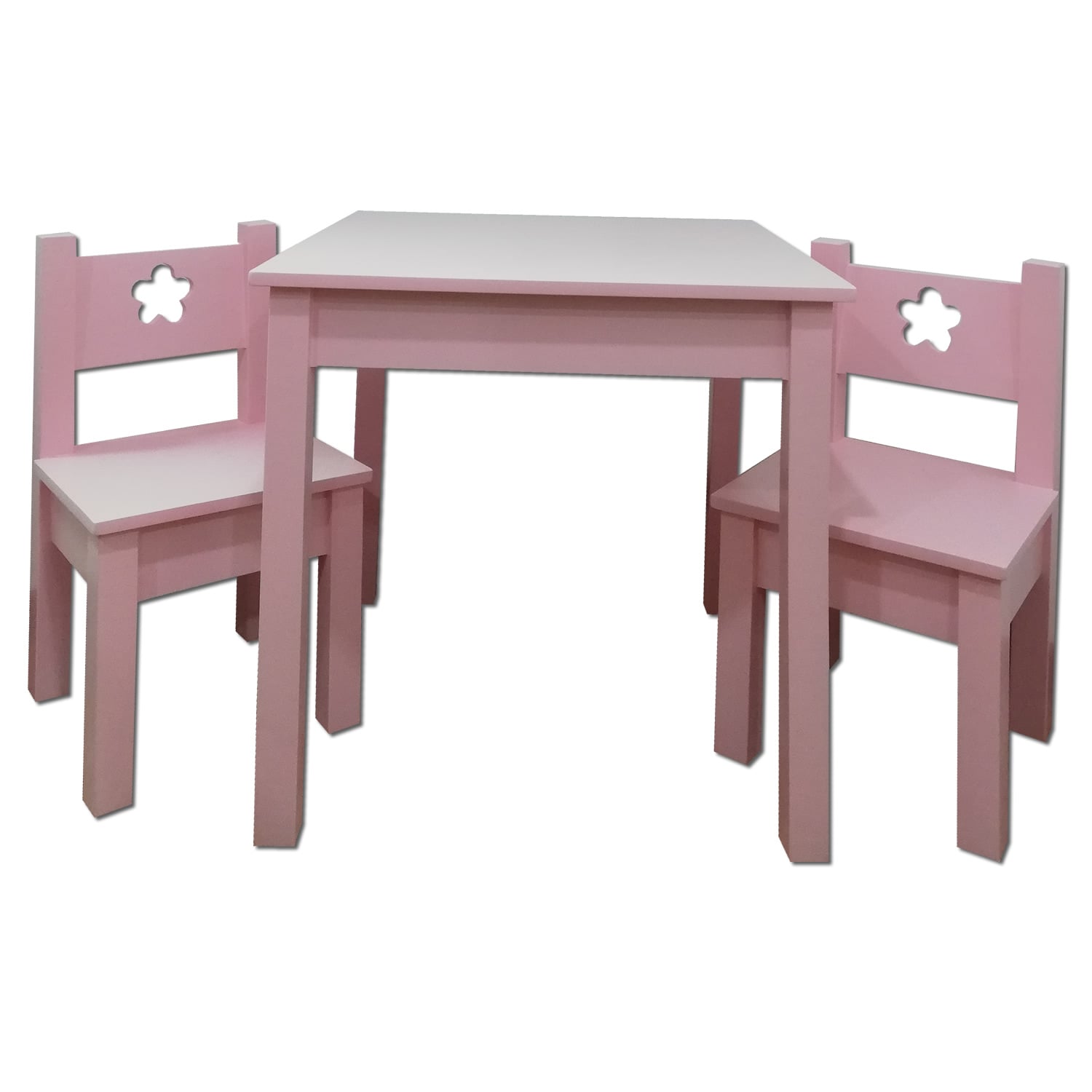 MESA MUEBLES KIDS CON SILLAS INFANTIL ROSADA - 1