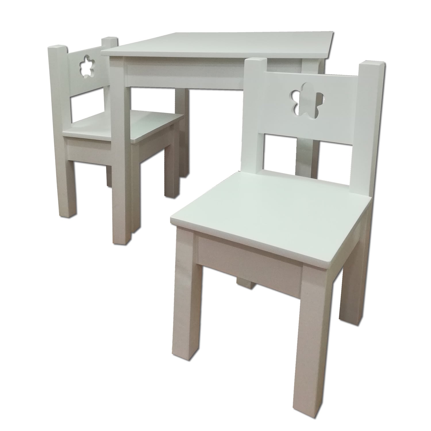 MESA MUEBLES KIDS CON SILLAS INFANTIL BLANCO FLOR - 3