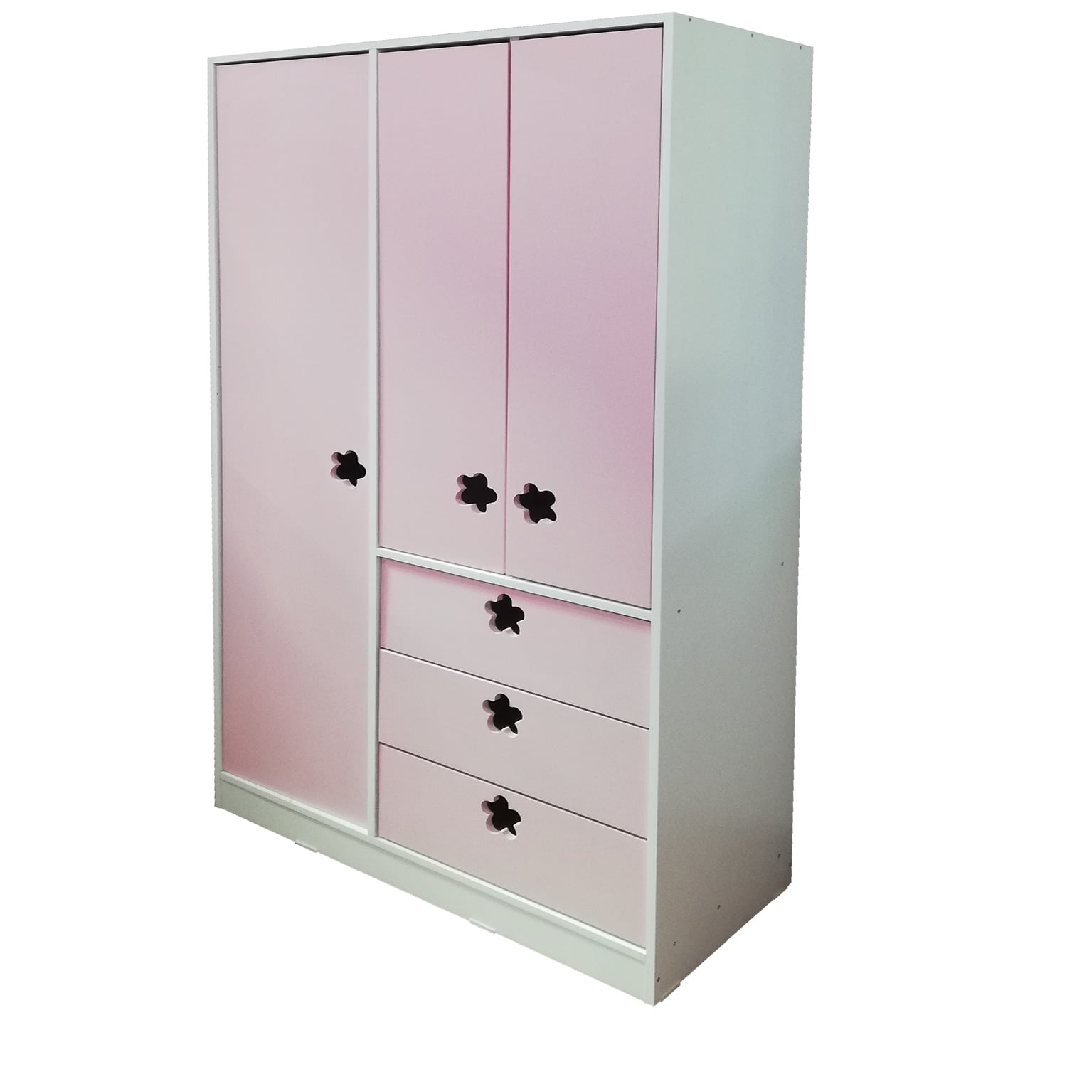 CAJONERA MUEBLES KIDS 3 CAJONES ROSADO 3 PUERTAS - 1