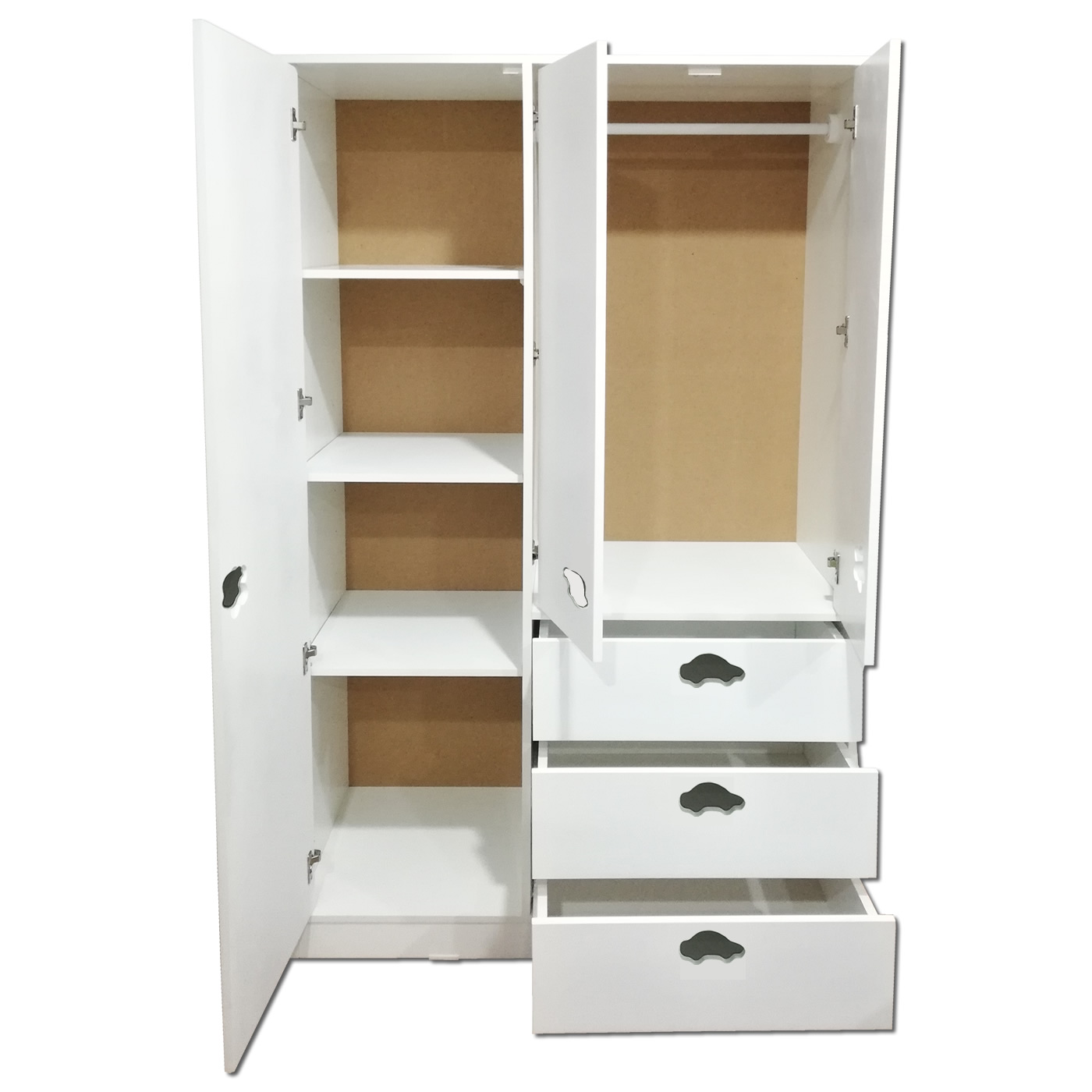 CLÓSET MUEBLES KIDS 3 PUERTAS 3 CAJONES BLANCO AUTO - 3