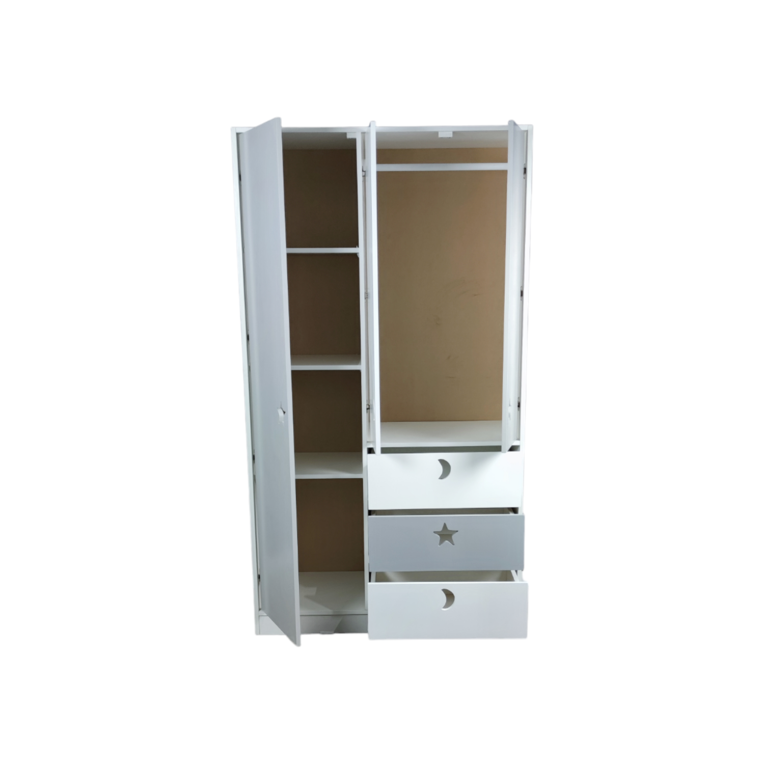CLÓSET MUEBLES KIDS 3 PUERTAS 3 CAJONES GRIS BLANCO - 3