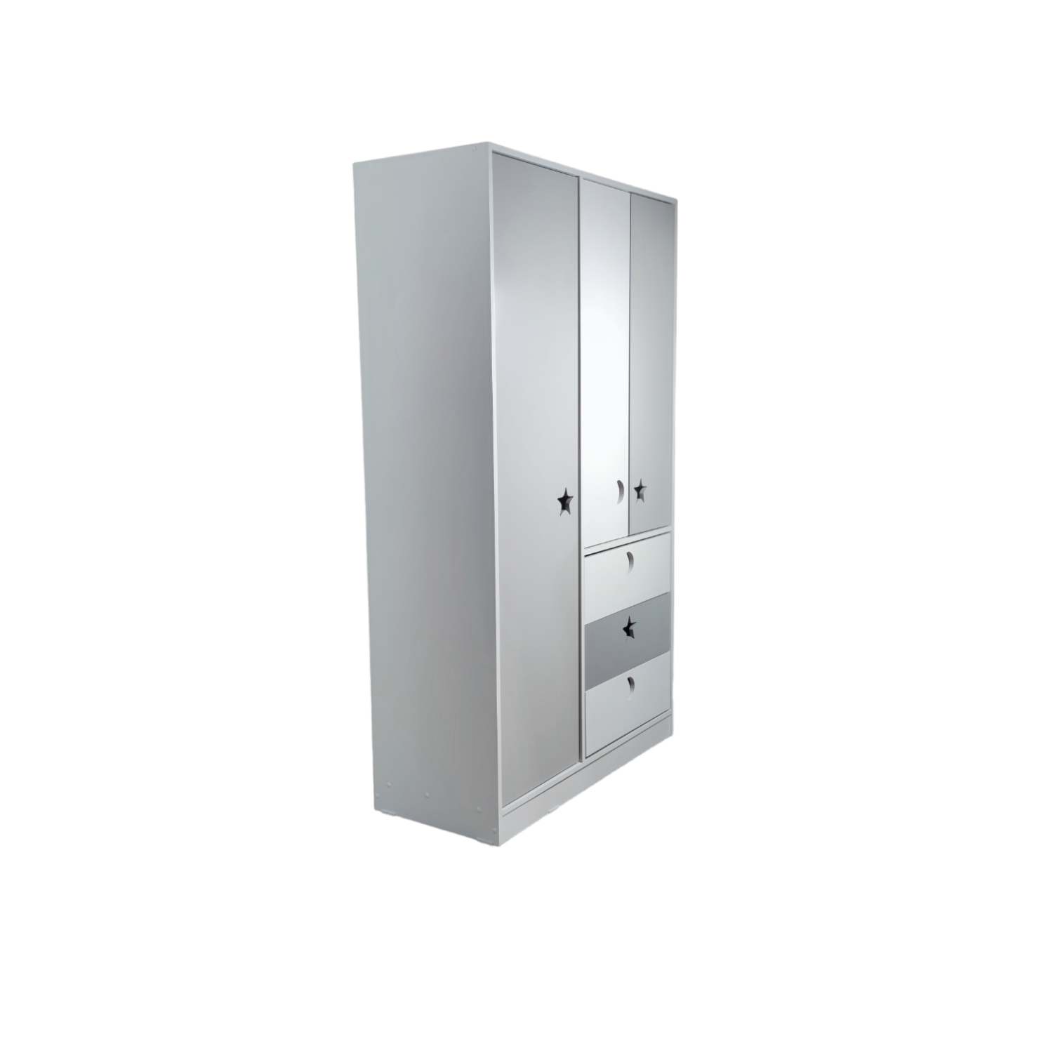 CLÓSET MUEBLES KIDS 3 PUERTAS 3 CAJONES GRIS BLANCO - 5