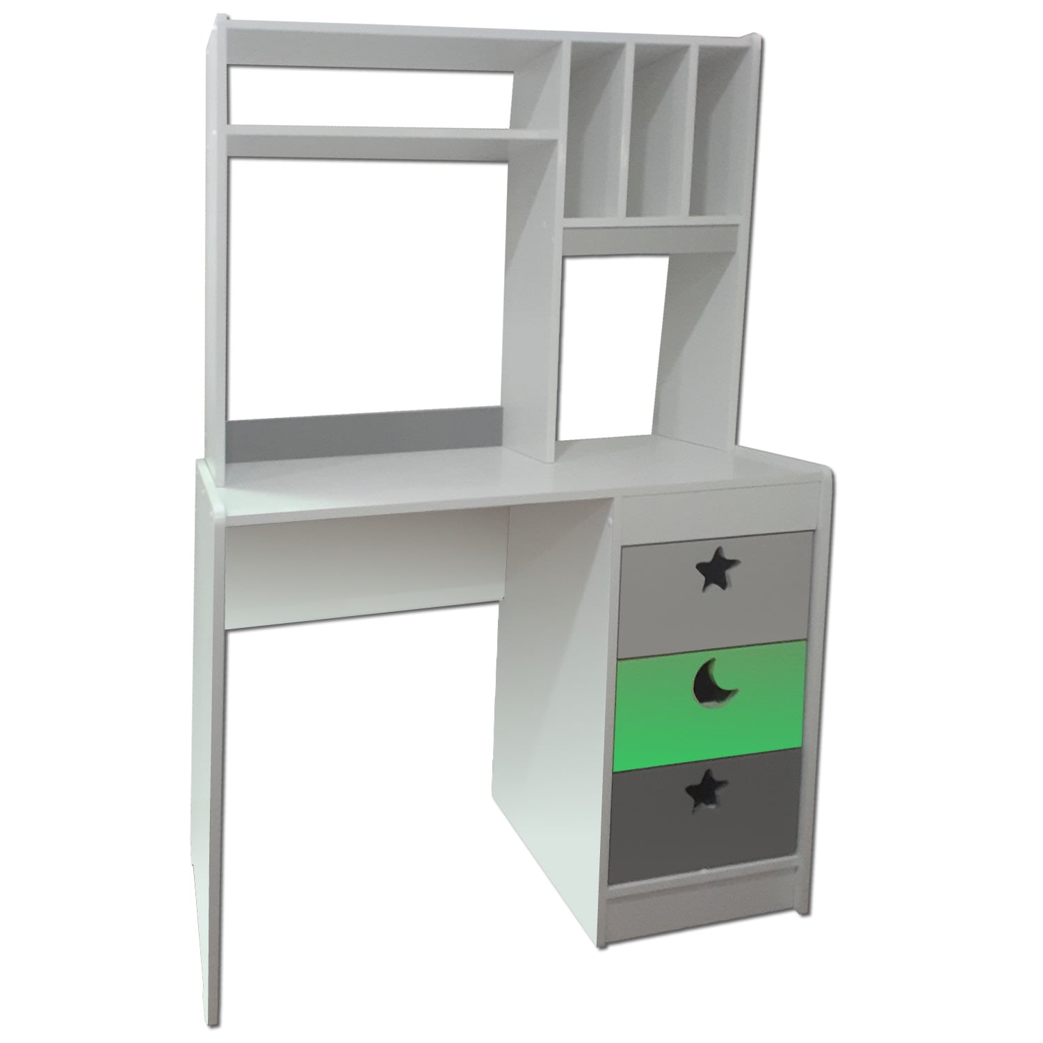 ESCRITORIO MUEBLES KIDS CON ELEVACION GRIS VERDE - 1