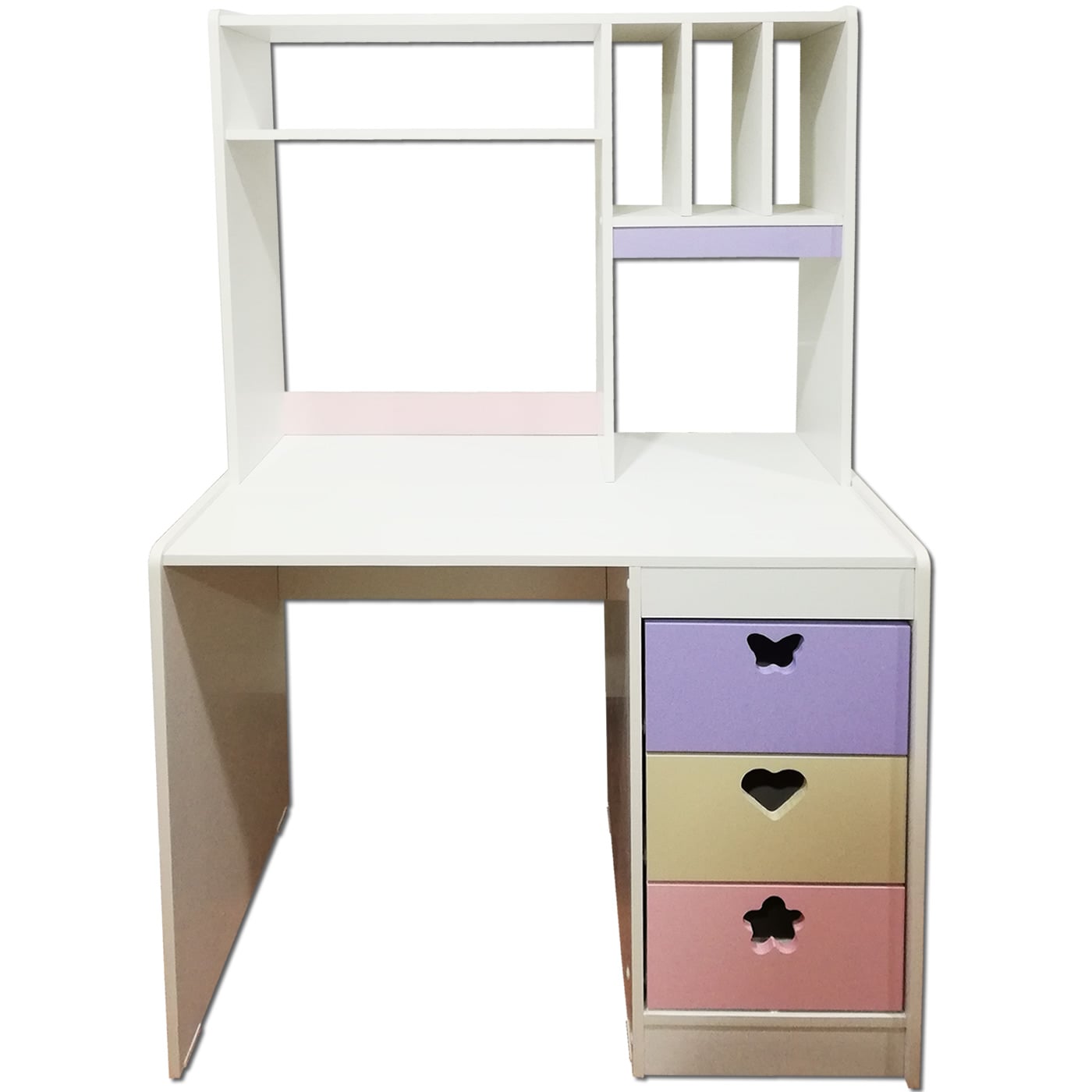 ESCRITORIO MUEBLES KIDS CON ELEVACION LILA ROSADO CREMA - 1