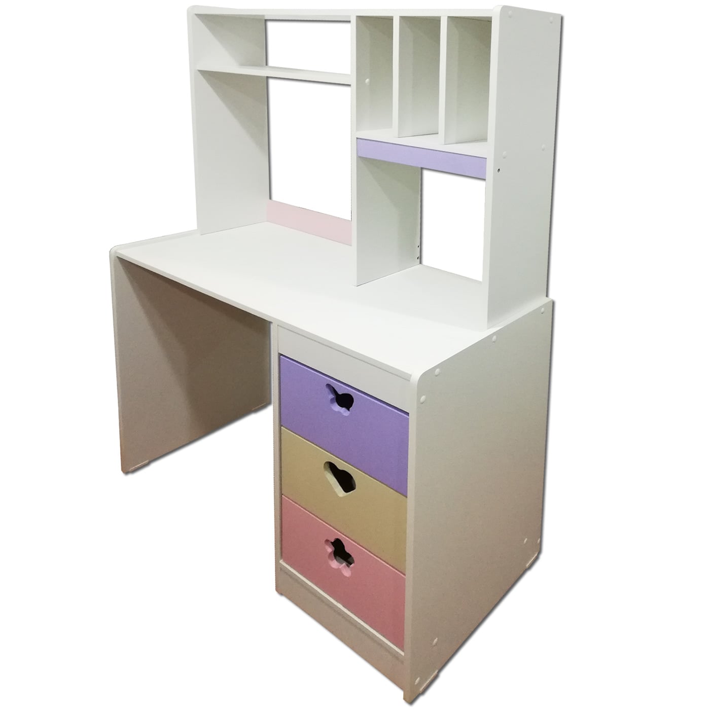 ESCRITORIO MUEBLES KIDS CON ELEVACION LILA ROSADO CREMA - 2