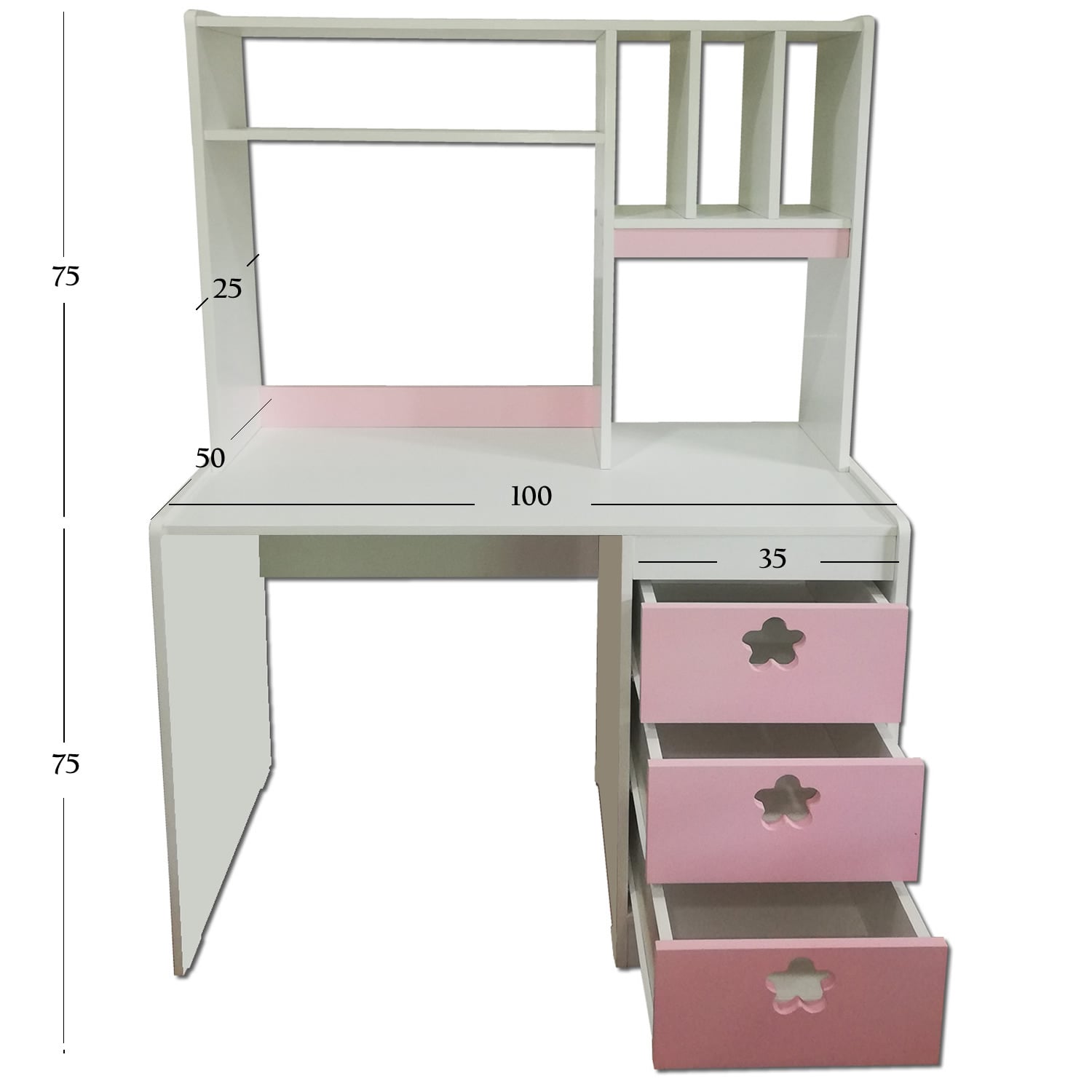 ESCRITORIO MUEBLES KIDS CON ELEVACION FLOR ROSADO - 3