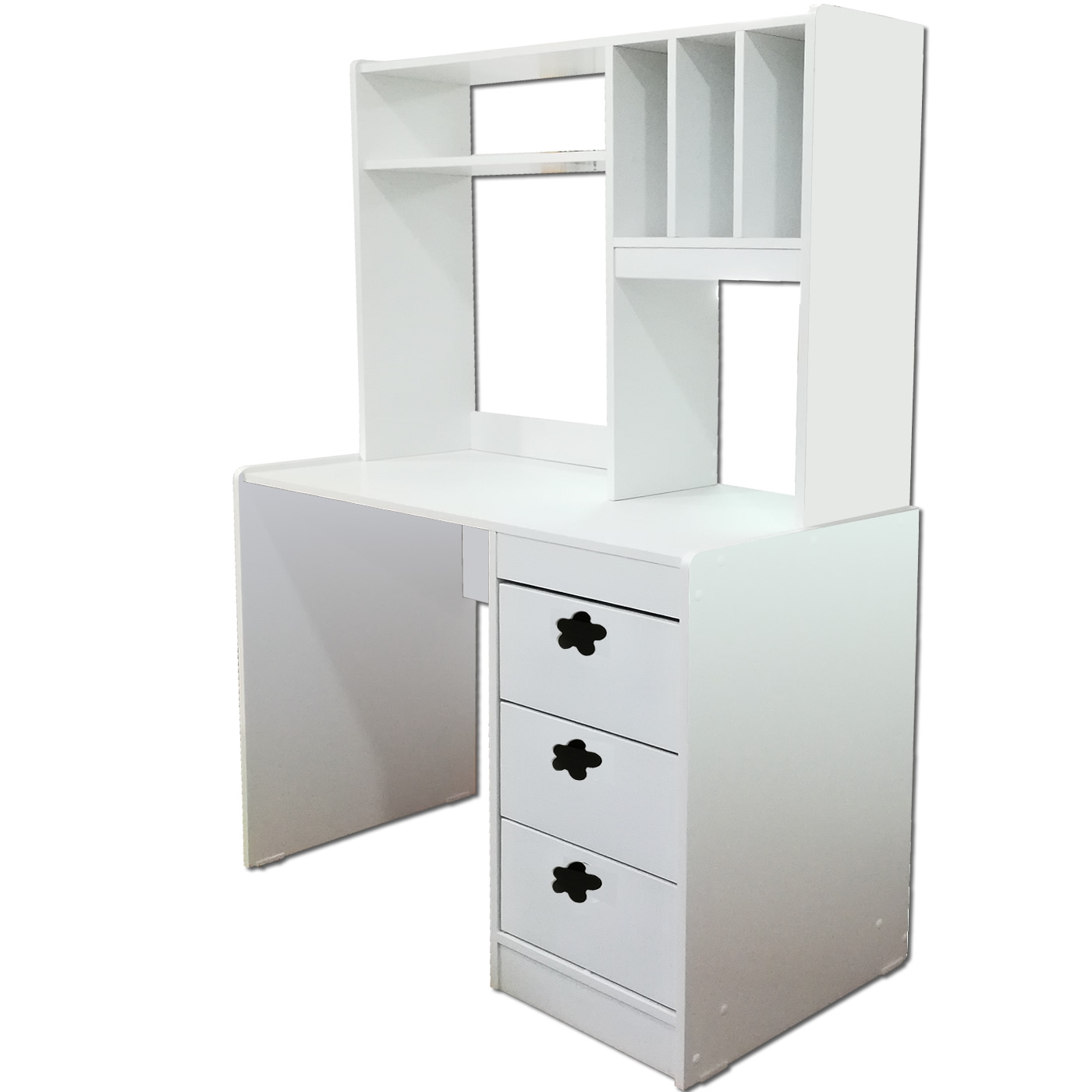 ESCRITORIO MUEBLES KIDS CON ELEVACION FLOR BLANCO - 2