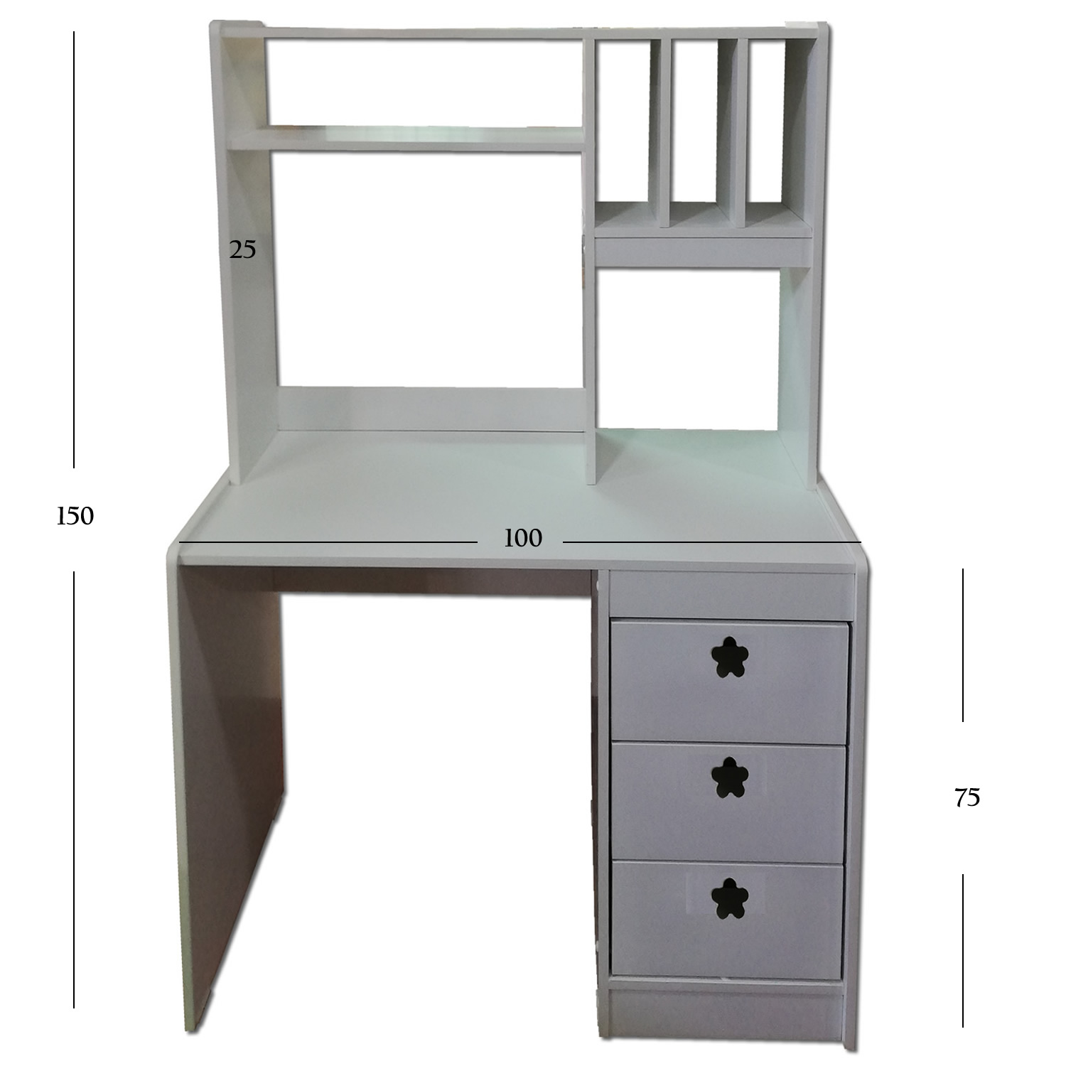 ESCRITORIO MUEBLES KIDS CON ELEVACION FLOR BLANCO - 3