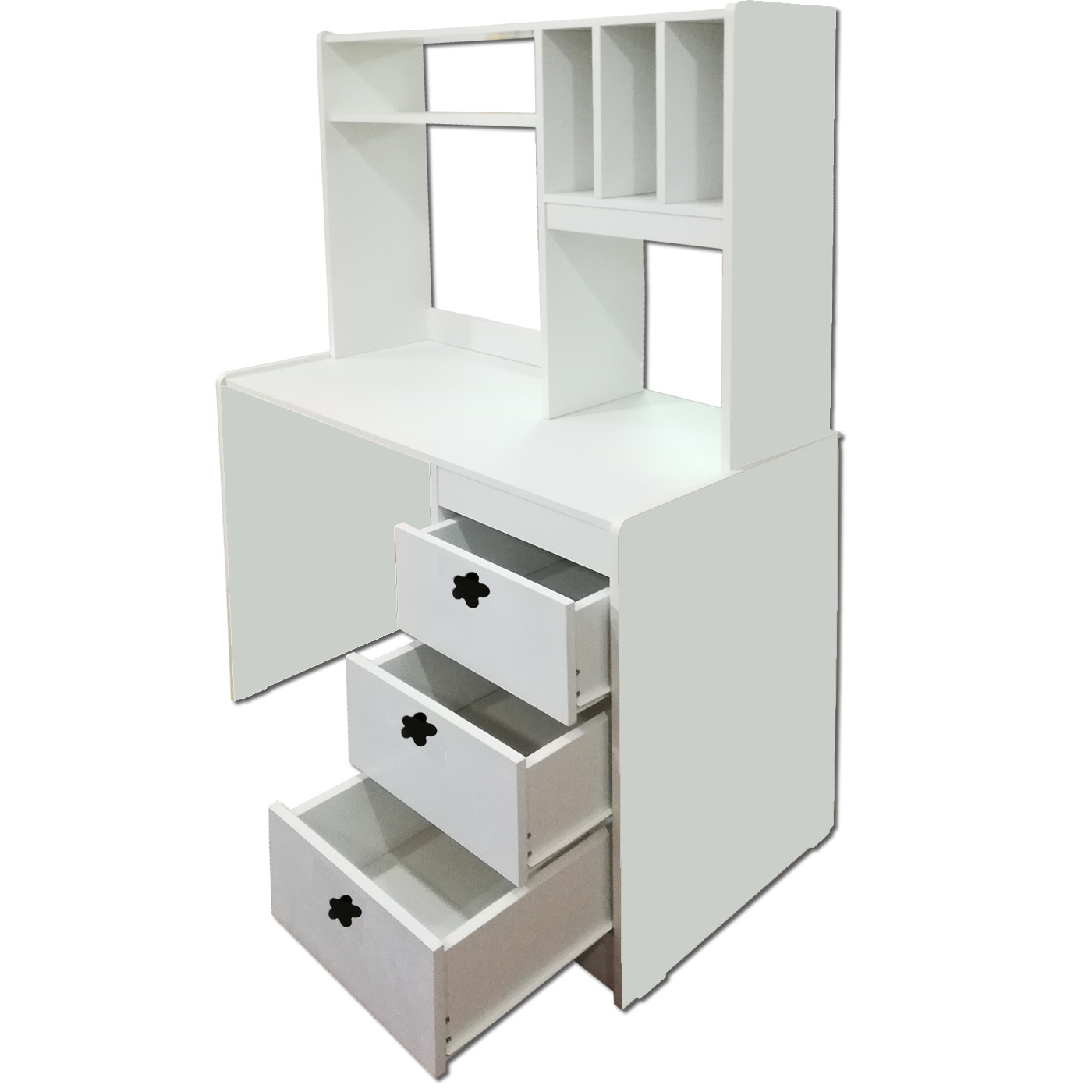ESCRITORIO MUEBLES KIDS CON ELEVACION FLOR BLANCO - 4