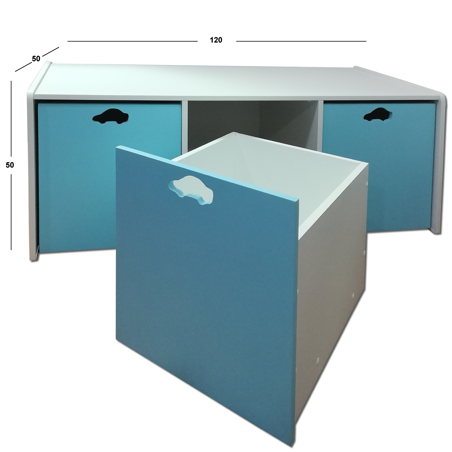 JUGUETERA MUEBLES KIDS 3 CAJONES CELESTE - 2