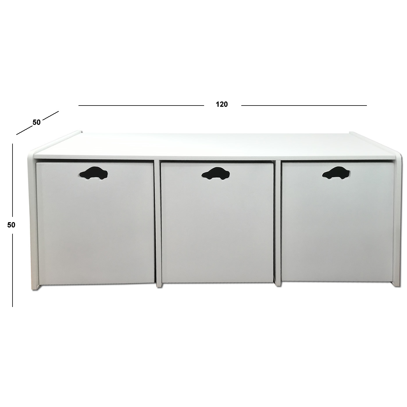 JUGUETERA MUEBLES KIDS 3 CAJONES BLANCO AUTO - 2
