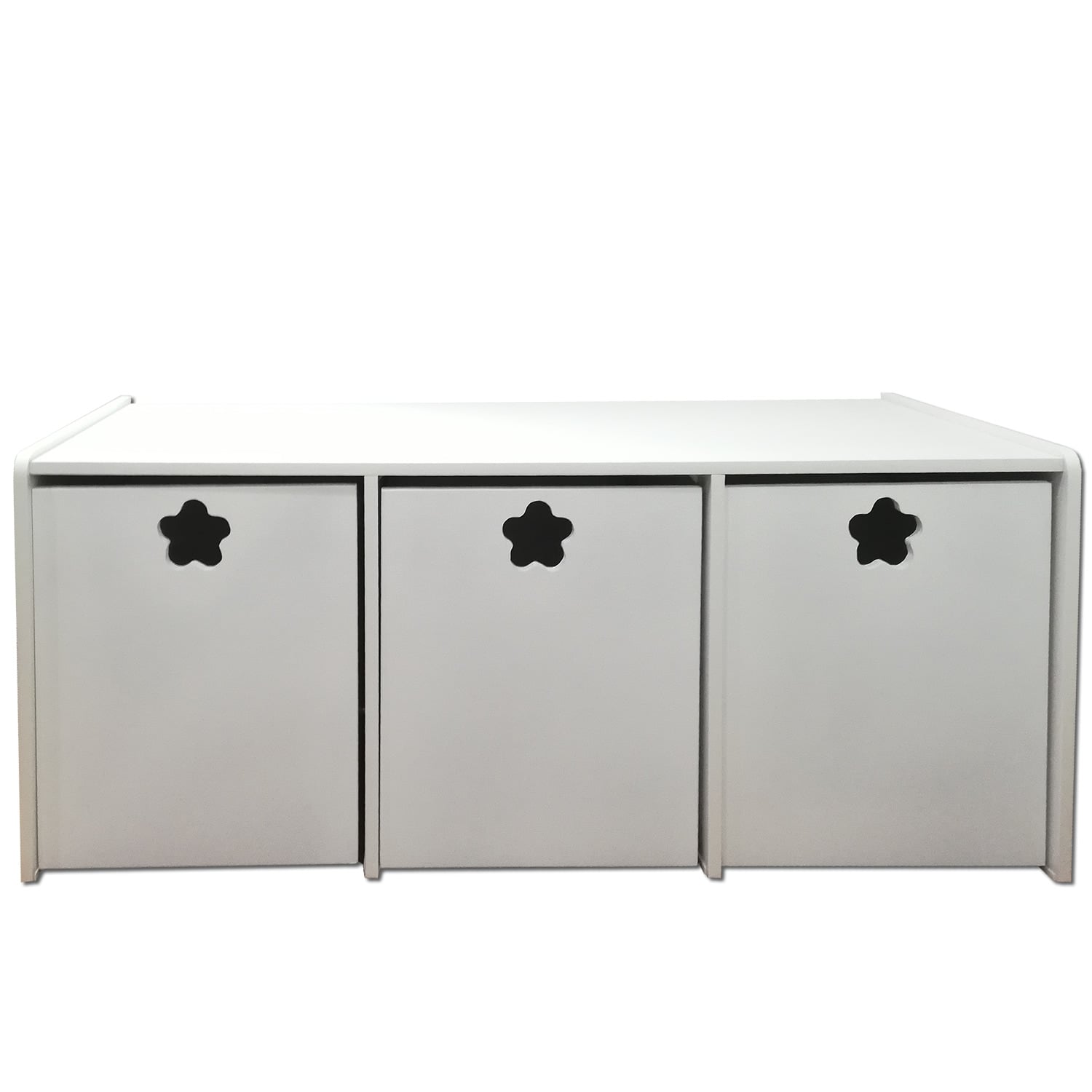 JUGUETERA MUEBLES KIDS 3 CAJONES BLANCO FLOR